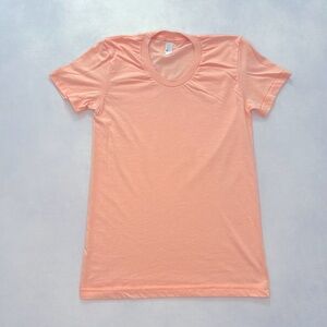 American Apparel Women’s Large 50/50 Tee. Salmon.